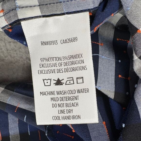 Robert Graham 2XL Tailored Fit Blue Plaid Button Down Shirt Modern Americana - Picture 9 of 12